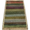 Vintage Gabbeh Tribal rug in Green, Beige-brown and Blue | Area Rug in Rugs by Rug and Kilim