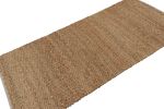 Modern Flatweave Runner in Beige/Brown, with Textural Stripe | Area Rug in Rugs by Rug and Kilim