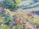 The Devil’s Dyke, is a large joyful semi-abstract landscape | Oil And Acrylic Painting in Paintings by Gill Bustamante. Item made of canvas works with contemporary & country & farmhouse style