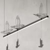 Flight Shadows - pendant linear 1500 mm | Pendants by SVITANOK by Artem Zakharchenko. Item composed of fabric & steel compatible with boho and minimalism style