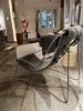 Chaise Lounge Curved Steel & Vegetable-Tanned Cowhide | Couches & Sofas by Jover + Valls. Item made of metal with leather works with art deco style