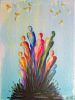 The family | Oil And Acrylic Painting in Paintings by Lena Kolambet. Item composed of canvas in contemporary or modern style