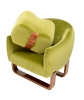 Milo Armchair + Milo Bean Ottoman (Moss Green) | Chairs by Marie Burgos Design and Collection | d&d Building in New York. Item made of wood with fabric