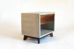 Straight Dwarf | Nightstand in Storage by Curly Woods. Item made of oak wood with concrete works with mid century modern & industrial style