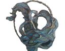 Hera - The Blue Heron | Public Sculptures by Black Lily Studio- Lee Bell. Item composed of steel and cement in boho or contemporary style