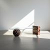Rosso Levanto Marble & Glass Coffee Table, 48" x 24" | Tables by Tinella Collection. Item made of marble works with minimalism & contemporary style