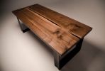 American Black Walnut | Full Internal Live Edge | Dining Table in Tables by L'atelier Mata | Letchworth Garden City in Letchworth Garden City. Item made of walnut & steel