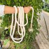 Hanging Rope Lamp in Cotton with Vintage Edison Bulb – Rusti | Floor Lamp in Lamps by Magdyss Boutique. Item composed of cotton in boho or minimalism style