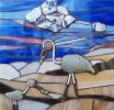 Early Birds 1 & 2 | Wall Sculpture in Wall Hangings by Gila Mosaics Studio. Item made of ceramic with glass works with contemporary & coastal style
