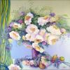 Peonies | Oil And Acrylic Painting in Paintings by Christiane Papé. Item made of canvas with synthetic