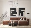 "Abstract Black & White Graphic No. 3" - Midcentury Modern | Oil And Acrylic Painting in Paintings by ART + ALCHEMY By Nicolette Atelier. Item composed of wood & canvas compatible with minimalism and mid century modern style