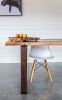 Big Leaf Maple Dining Table | River Series | Breadboard Ends | Walnut Base | Tables by SAW Live Edge. Item made of maple wood & glass compatible with mid century modern and contemporary style