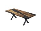 Black Resin Dine Table - Custom Order Dining Table | Tables by Tinella Collection. Item made of walnut works with boho & minimalism style