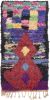 Vintage Mid-Century Moroccan Geometric Red and Purple Fabric | Area Rug in Rugs by Rug and Kilim