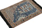 Rug & Kilim’s Khotan inspired rug in Brown & Blue Geometric | Area Rug in Rugs by Rug and Kilim. Item composed of wool