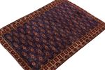 Vintage Zeki Müren rug in Indigo with Red and Beige Pattern | Area Rug in Rugs by Rug and Kilim