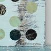 Oil Rings Mixed Media Painting on Wood Panel | Mixed Media by Lisa Carney. Item composed of wood and paper in boho or mid century modern style