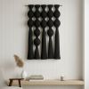 Customizable Boho Black Macrame Wall Hangings | Wall Hangings by Sarmal Design. Item made of cotton with metal works with boho & minimalism style