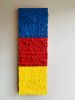 Three Small Panels Yellow, Blue, and Red - Texture and Color | Oil And Acrylic Painting in Paintings by Kerry Campbell. Item made of canvas with synthetic
