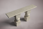 Axis Travertine Console Table | Tables by HamamDecor LLC. Item composed of marble