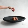 Giant Centerpiece Bowl in Carbon Black Concrete | Decorative Bowl in Decorative Objects by Carolyn Powers Designs. Item made of concrete works with minimalism & contemporary style