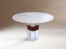 Axis Round Table | Cocktail Table in Tables by Dovain Studio. Item composed of marble and leather in contemporary style