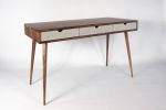 Mid-Century Modern Black Walnut Office Desk with Concrete | Tables by Curly Woods. Item made of walnut with concrete works with mid century modern style