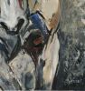 Dressage | Oil And Acrylic Painting in Paintings by Sophie DUMONT.. Item made of canvas works with contemporary & modern style