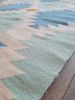 Blue Diamonds Handwoven Area Rug | Runner Rug in Rugs by Mumo Toronto. Item made of fabric