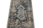 Rug & Kilim’s Abstract Scatter Rug With Blue-Brown Patterns | Area Rug in Rugs by Rug and Kilim. Item composed of wool
