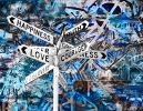 Love + Courage Blue | Photography by Joanie Landau. Item composed of paper