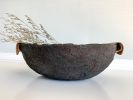 Outland Decorative Bowl Paper Mache Material | Decorative Objects by TM Olson Collection. Item composed of brass and leather in minimalism or country & farmhouse style