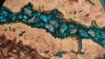 Live Edge Resin Wall Art w/ Maple Burlwood, Chrysocolla | Wall Sculpture in Wall Hangings by Lumberlust Designs. Item made of maple wood & synthetic