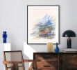 Blue Notes No. 13 | Oil And Acrylic Painting in Paintings by Daylight Dreams Editions. Item made of paper with synthetic works with mid century modern & contemporary style