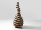 Beige Stone Floor Vase - Erosion Series in Bio Concrete | Vases & Vessels by Donatas Žukauskas. Item made of cement with paper works with boho & minimalism style