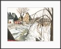 Frozen Creek (1 & 2) - watercolour paintings | Paintings by Melissa Patel
