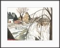 Frozen Creek (1 & 2) - watercolour paintings | Watercolor Painting in Paintings by Melissa Patel. Item composed of paper