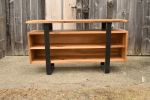 Custom Elm metal banded Credenza | Storage by Gill CC Woodworks. Item made of wood & metal