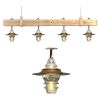 Telegraph Pole Crossarm Beam Chandelier Insulator Metal Hood | Chandeliers by RailroadWare Lighting Hardware & Gifts. Item composed of wood and metal in country & farmhouse or eclectic & maximalism style