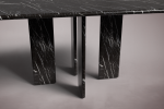 Luna Rectangular Alexander Black Marble Dining Table | Tables by HamamDecor LLC. Item made of marble works with mediterranean & modern style