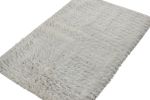 Rug & Kilim’s Moroccan Style Shag Rug in Solid Gray-White | Area Rug in Rugs by Rug and Kilim