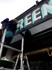 Sign painting | Signage by Laurène Boglio | Green and Glory in London. Item made of canvas & synthetic