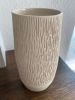 Carved textured Vase | Vases & Vessels by Falkin Pottery. Item made of stoneware works with contemporary & coastal style