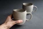 Stone - "SIMPLICITY" tall oval mug | Drinkware by Laima Ceramics. Item made of stoneware compatible with rustic style