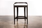 Exotic Wood Counter Stool in Leather by Costantini | Chairs by Costantini Designñ. Item composed of wood