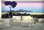 The Vista Collection (Morning) | Wallpaper in Wall Treatments by Baron Paris Studio | Bloom Cafe in Los Angeles. Item composed of fabric & paper