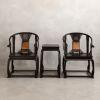Imperial Midnight Black-Gold Ming Royal Horseshoe Chair Set | Armchair in Chairs by Dynasty Artisan. Item made of wood works with contemporary & eclectic & maximalism style