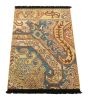 Rug & Kilim’s Dragon Rug in Gold and Blue with Geometric | Area Rug in Rugs by Rug and Kilim