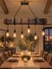 Wood Beam Chandelier:Light Fixture, 6-Light | Chandeliers by Lakehouse Lighting. Item composed of wood & metal compatible with country & farmhouse and industrial style