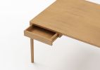 FRONT – Minimalist Work Desk in Solid Oak Wood | Tables by MOR Design. Item composed of oak wood in minimalism or mediterranean style